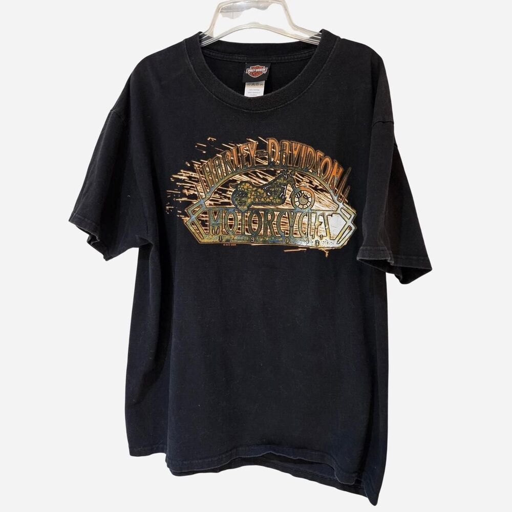 harley davidson black motorcycle graphic tee